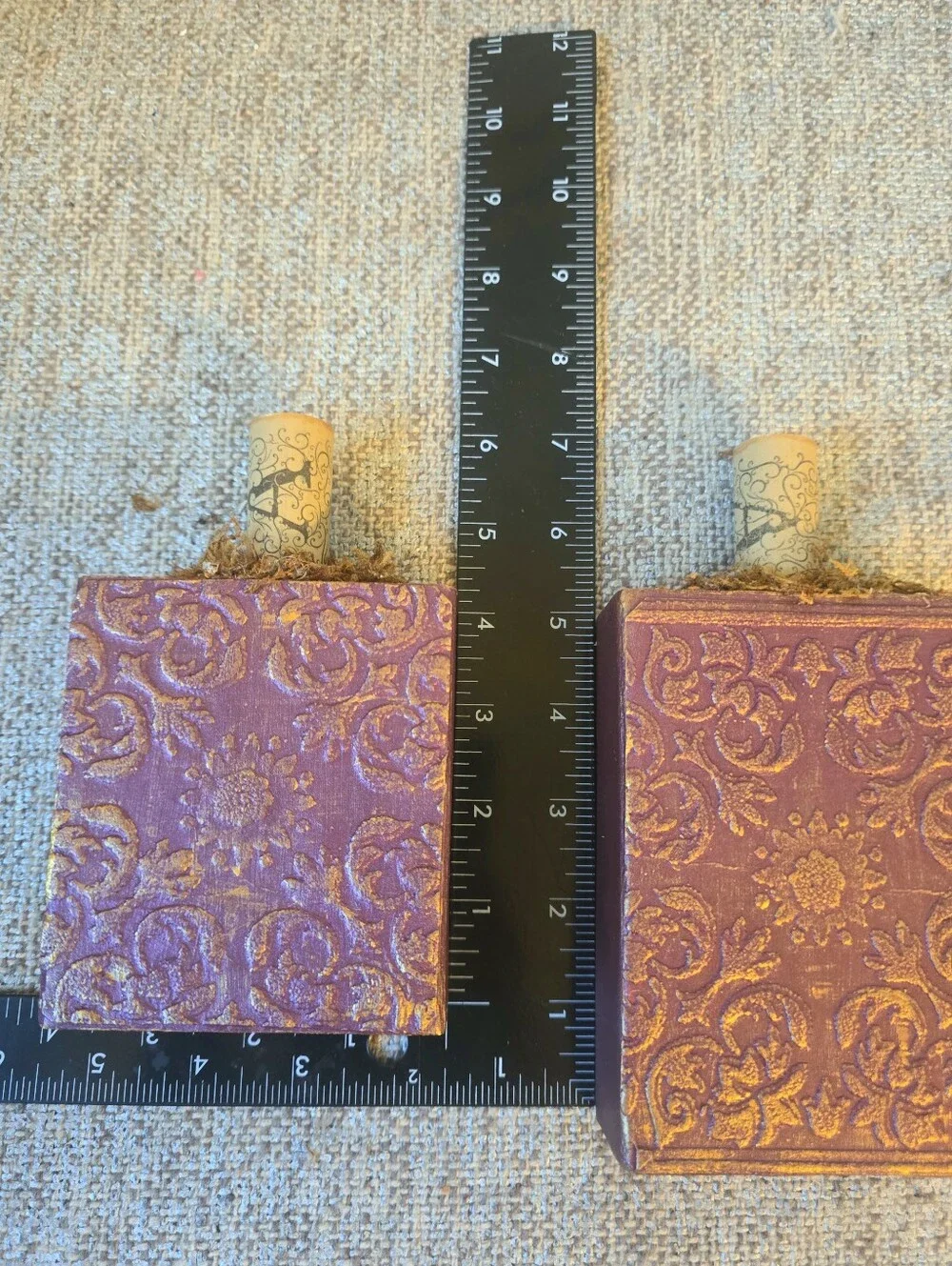 Embossed Metallic Burgundy Pumpkin Decor *dark & moody FALL